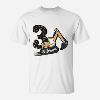 3Rd Birthday Construction Party 3 Years Old T-Shirt | Crazezy CA