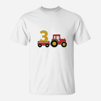 3Rd Birthday Gift Construction Party 3 Year Old Boy T-Shirt | Crazezy CA