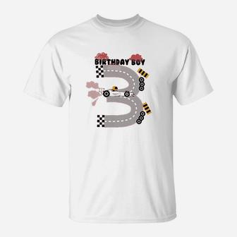 3Rd Birthday Party Race Car T-Shirt | Crazezy