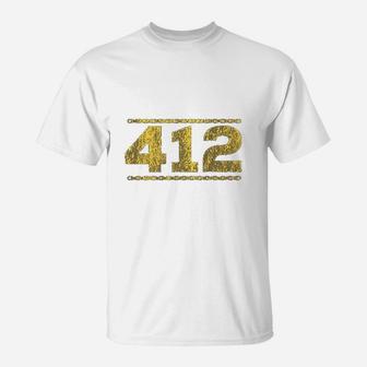 412 Distressed Chain Pittsburgh T-Shirt - Thegiftio UK