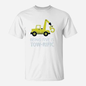 5Th Birthday Tractor Construction Party T-Shirt | Crazezy UK