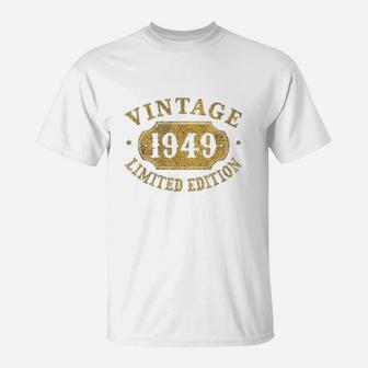 72 Years Old 72Nd Birthday Anniversary Gift 1949 T-Shirt | Crazezy UK