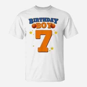7Th Birthday Boy Shirt Basketball 7 Years Old Kids Gift T-Shirt | Crazezy CA