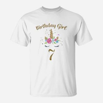 7Th Birthday Girl Unicorn T-Shirt | Crazezy AU