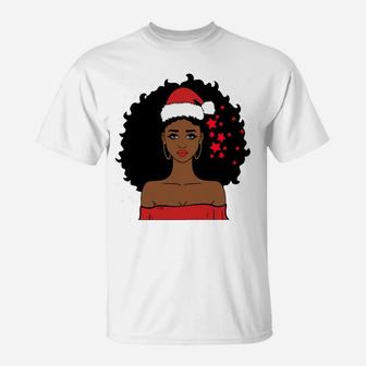 African American Christmas Santa Claus T-Shirt | Crazezy
