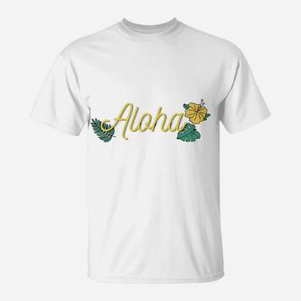 Aloha Hawaii Hawaiian Island Tropical Hibiscus Flower Beach T-Shirt | Crazezy CA
