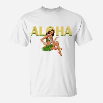 Aloha Hawaiian Retro Vintage Pin Up Girl Hawaii T-Shirt | Crazezy AU