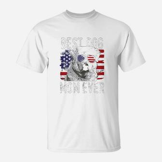 American Flag Best Dog Mom Ever Great Pyrenees Usa T-Shirt | Crazezy