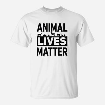 Animal Lives Matter Funny Vegetarian T-Shirt | Crazezy