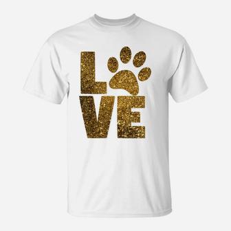 Animal Lover Dog Cat Paw, Pet Rescue Love Best Friend Gift T-Shirt | Crazezy