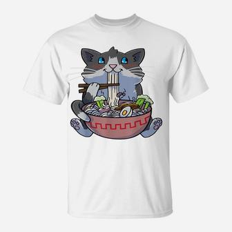 Anime Cat Ramen Kawaii Neko Noodles T-Shirt | Crazezy UK