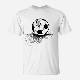 Argentina Soccer Ball Flag Jersey Shirt Argentinian Football T-Shirt | Crazezy