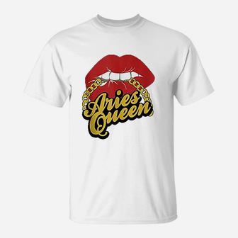 Aries Queen Birthday Chain Lip Aries Queen Birthday T-Shirt | Crazezy DE