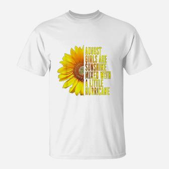 August Women Birthday Cute Sunflower T-Shirt | Crazezy