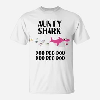 Aunty Shark Doo Doo Women Mother's Day Aunt Auntie Christmas T-Shirt | Crazezy