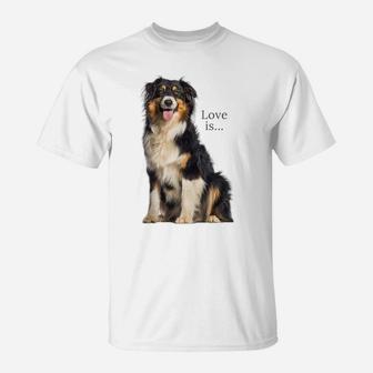 Australian Shepherd Shirt Aussie Mom Dad Love Dog Pet Tee T-Shirt | Crazezy