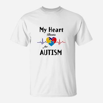 Autismus-Bewusstsein T-Shirt Herzschlag für Autismus, Herz-Design - Seseable