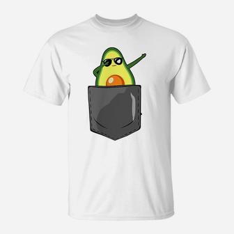 Avocado Pocket Funny Dabbing Avocado In Pocket T-Shirt | Crazezy
