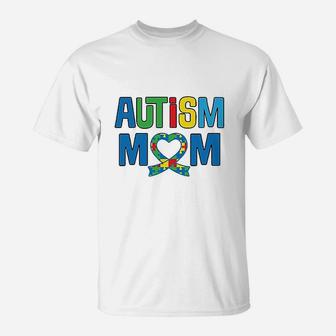 Awareness Mom Puzzle Ribbon T-Shirt | Crazezy CA