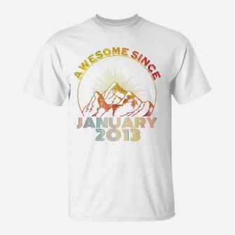 Awesome Since January 2013 8 Years Old 8Th Birthday T-Shirt | Crazezy DE