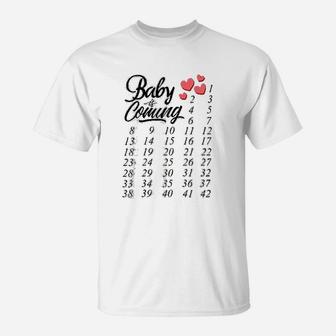 Baby Is Coming Pregnancy Announcement T-Shirt - Thegiftio