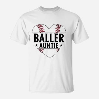 Baseball Baller Auntie T-Shirt | Crazezy AU