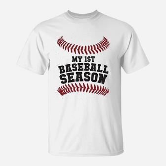 Baseball Themed My First Baseball Season T-Shirt - Thegiftio