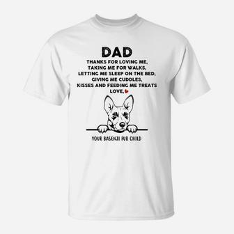 Basenji Dog African Congo Fur Child Dad Thanks For Loving Me T-Shirt | Crazezy