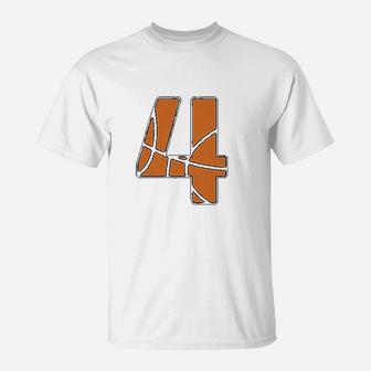 Basketball 4Th Birthday Gift For Four Year Old T-Shirt | Crazezy
