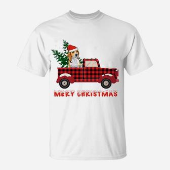 Beagle Christmas Truck Tree Mom Dad Dog Gift Sweatshirt T-Shirt | Crazezy