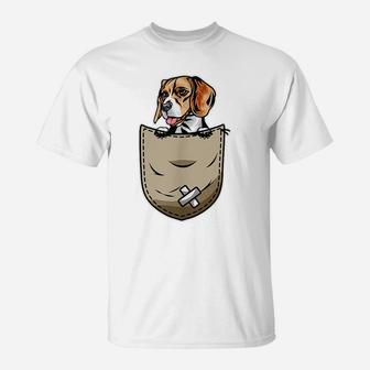 Beagle Dog Lovers And Pocket Owner T-Shirt | Crazezy