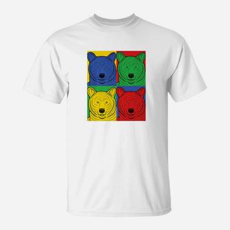 Bear Retro Brown Bear Pop Art Tee T-Shirt - Thegiftio UK
