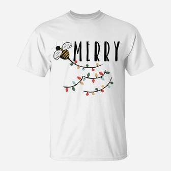 Bee Merry Cute Honeybee Beekeeping Christmas Beekeeper Sweatshirt T-Shirt | Crazezy UK