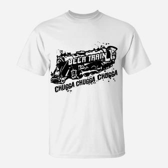 Beer Train Chugga Chug Gulp Drink Drunk Funny T-Shirt | Crazezy UK