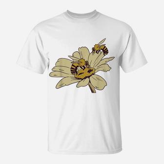 Bees On Flower Beekeeper T-Shirt | Crazezy