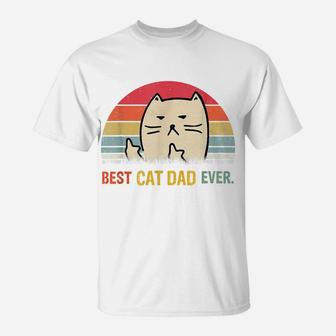 Best Cat Dad Ever Funny Cat Daddy Father Day T-Shirt | Crazezy
