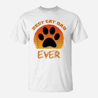 Best Cat Dad Ever Funny Cat Father Daddy Retro Funny Gift T-Shirt | Crazezy
