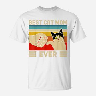 Best Cat Mom Ever Funny Cat Mom Mother Vintage Gift T-Shirt | Crazezy