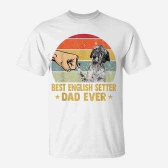 Best English Setter Dad Ever Retro Vintage Father Day T-Shirt | Crazezy