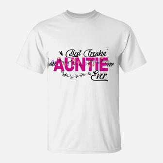 Best Freakin' Auntie Ever Light Christmas T-Shirt | Crazezy AU