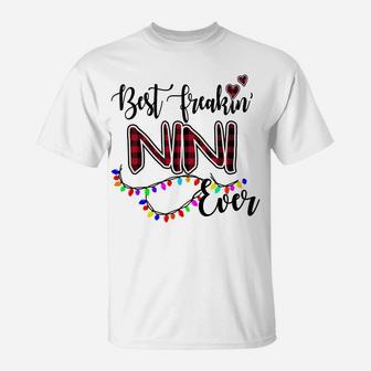 Best Freakin' Nini Ever Christmas - Grandma Gift Sweatshirt T-Shirt | Crazezy UK