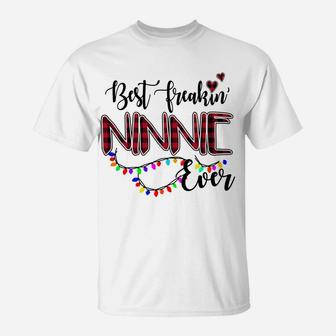 Best Freakin' Ninnie Ever Christmas - Grandma Gift T-Shirt | Crazezy UK