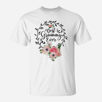 Best Grammy Ever Shirt Women Flower Decor Grandma T-Shirt | Crazezy CA