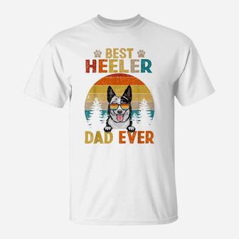 Best Heeler Dad Ever Vintage Dog Lover T-Shirt | Crazezy DE