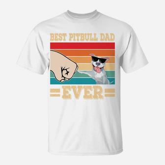 Best Pitbull Dad Retro Vintage Sunglasses Funny Dog Owner Sweatshirt T-Shirt | Crazezy CA