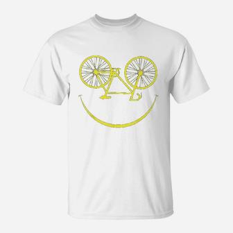 Bicycle Smiley Face Smiling Smile Cycling Bike T-Shirt | Crazezy AU