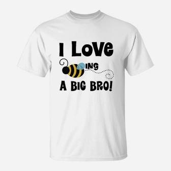 Big Bro Boys Brother Announcement Bee T-Shirt | Crazezy AU