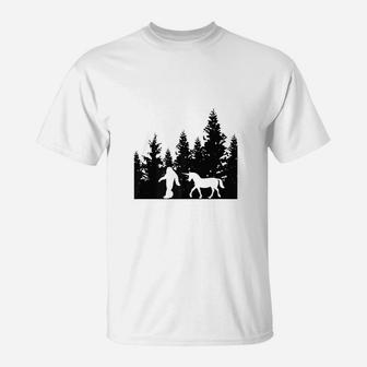 Bigfoot And Unicorn Mystical Beings Apparel T-Shirt - Thegiftio UK