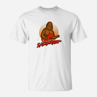 Bigfoot Sasquatch Funny Beach Bay Sasq Watch T-Shirt - Thegiftio UK
