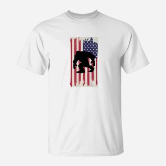 Bigfoot Usa Distressed Flag Patriotic Funny Gift T-Shirt - Thegiftio UK